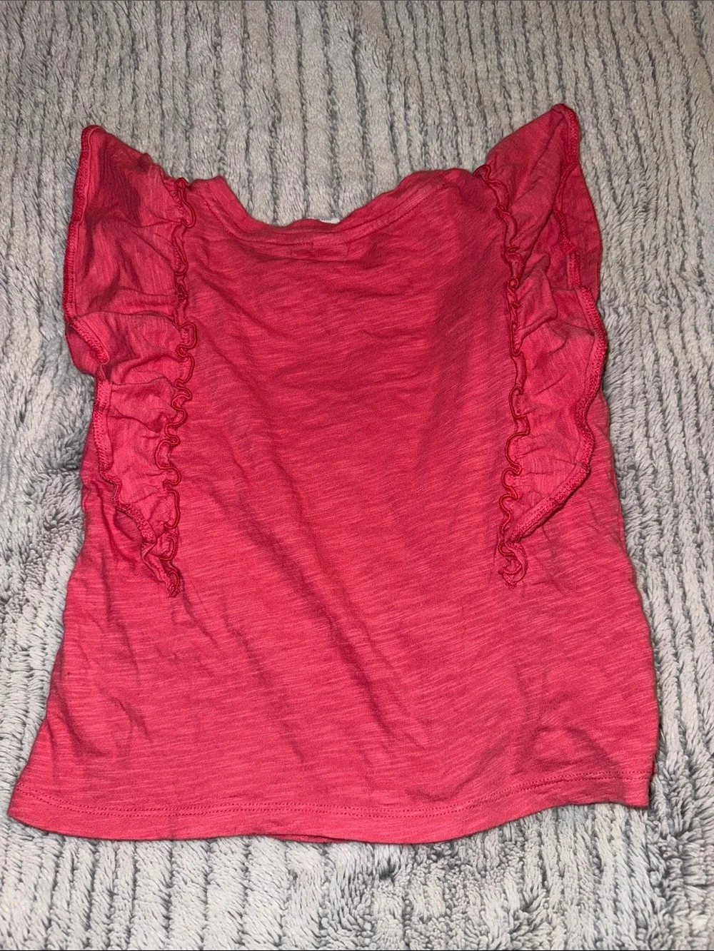 Old Navy Coral Ruffle Sleeve Tank Top
